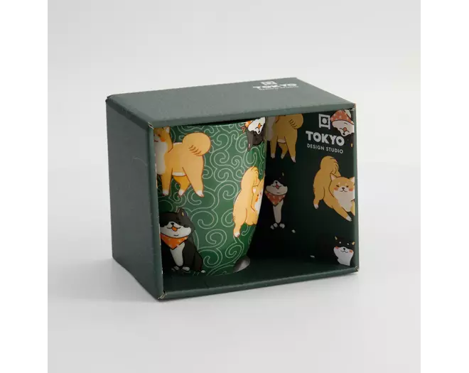Tokyo Design Studio - Kawaii Shiba Mug W/Giftbox 8.5x10.2cm Green 340ml 6pcs