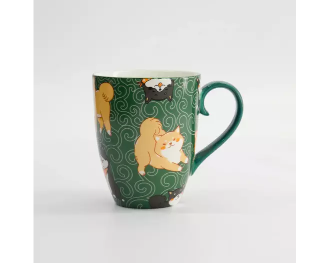 Tokyo Design Studio - Kawaii Shiba Mug W/Giftbox 8.5x10.2cm Green 340ml 6pcs
