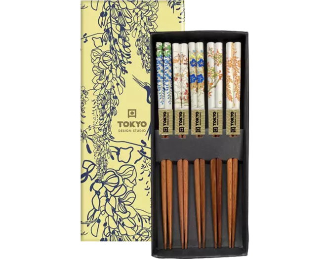 Tokyo Design Studio - Chopsticks Brown & White 5 pair