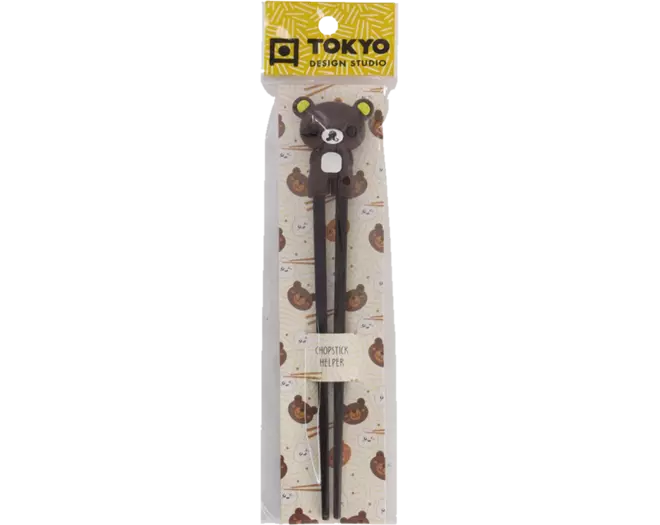 Tokyo Design Studio - Children Chopsticks Bear Dark Brown 22cm
