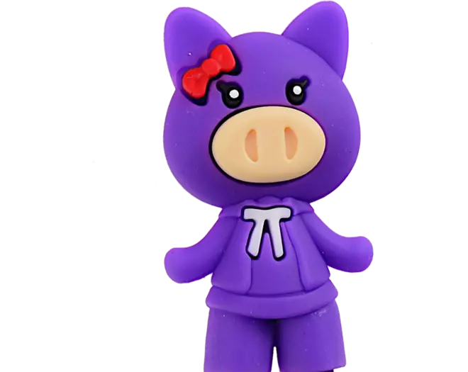 Tokyo Design Studio - Children Chopsticks Pig Girl Purple 22cm