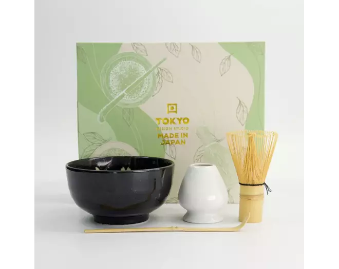 Tokyo Design Studio - Matcha Giftset Sakura Black 12.7x7cm 4pcs 1 set