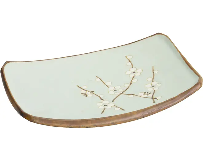 Tokyo Design Studio - Green Soshun Oblong Plate Green (18.5x12.2x1.9cm.)