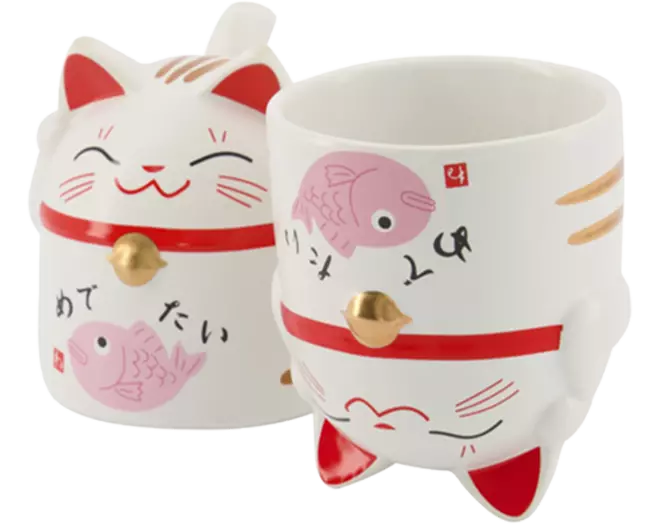 Tokyo Design Studio - Kawaii Mug Giftset Lucky Cat Pink 350ml