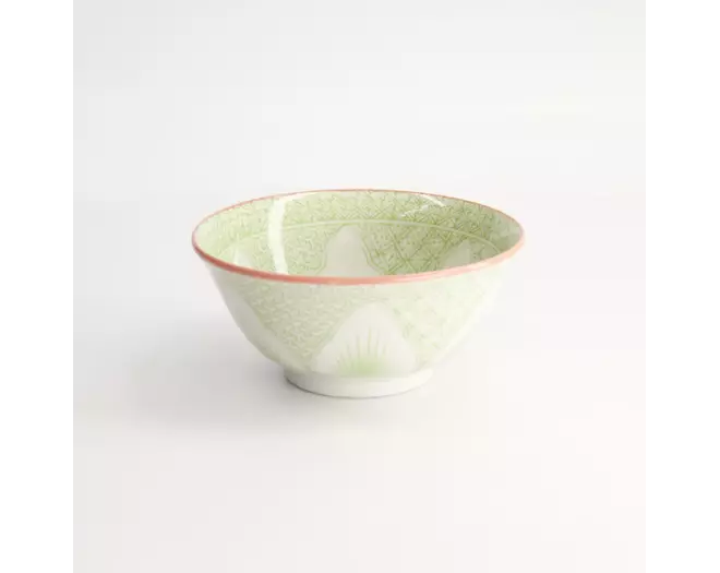Tokyo Design Studio - Lily Flower Tayo Bowl 14.8x6.8 Green 550ml 6pcs.
