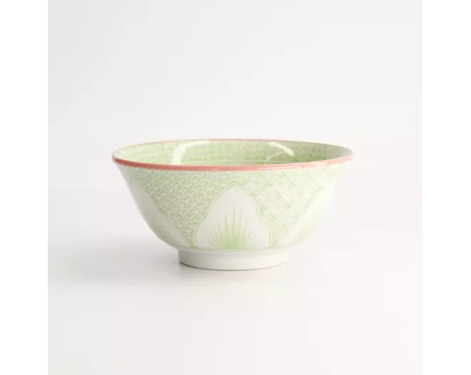 Tokyo Design Studio - Lily Flower Tayo Bowl 14.8x6.8 Green 550ml 6pcs.