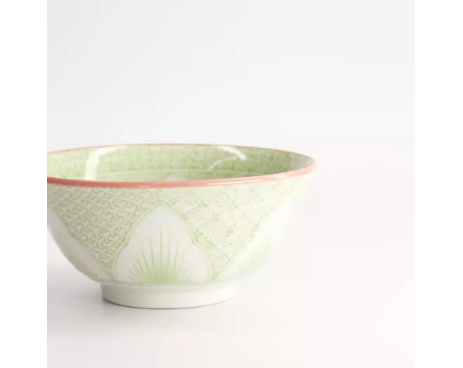 Tokyo Design Studio - Lily Flower Tayo Bowl 14.8x6.8 Green 550ml 6pcs.