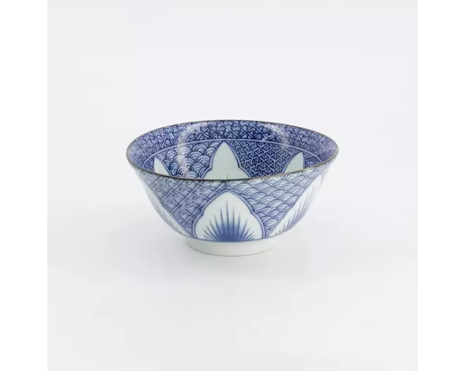 Tokyo Design Studio - Lily Flower Tayo Bowl 14.8x6.8 Blue 550ml 6pcs.