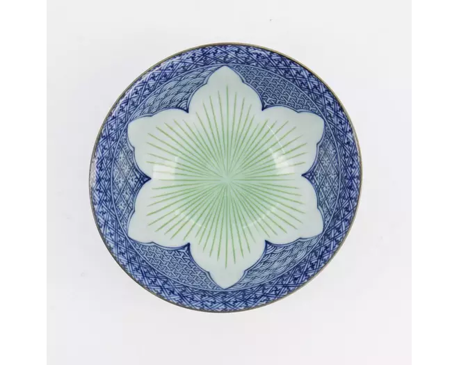 Tokyo Design Studio - Lily Flower Tayo Bowl 14.8x6.8 Blue 550ml 6pcs.
