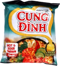 Cung Dình - Instant Noodles Hot & Sour Prawn Hot Pot Cup 85g