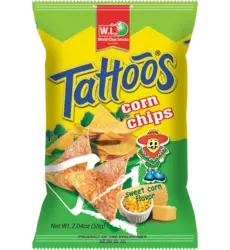W.L. - Tattoos Corn Chips Sweet Corn Flavor x 30g