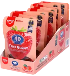 Amos - 4D Fruit Gummy Strawberry 65g