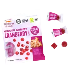 Melting Sweet - Ginger Gummy Cranberry (Sugar Free) - 72g