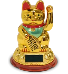 Lucky Cat - Gold Solar 12cm