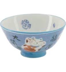 Tokyo Design Studio - Kawaii Bowl Lucky Cat Blue 300ml