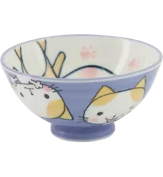Tokyo Design Studio - Kawaii Bowl Rice Cat Blue 200ml