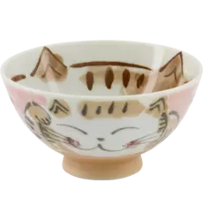 Tokyo Design Studio - Kawaii Bowl Rice Fuku Cat Pink 300ml