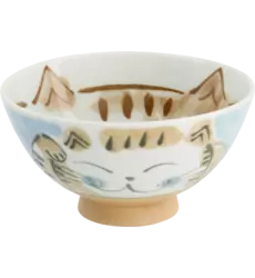 Tokyo Design Studio - Kawaii Bowl Rice Fuku Cat Blue 300ml