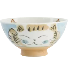 Tokyo Design Studio - Kawaii Bowl Rice Fuku Cat Blue 300ml