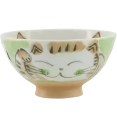 Tokyo Design Studio - Kawaii Bowl Rice Fuku Cat Green 300ml