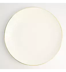 Tokyo Design Studio - Nippon White Gold Rim Coupe Plate 30.5x3.4cm Lines 2pcs