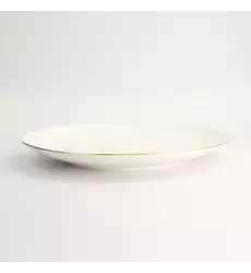 Tokyo Design Studio - Nippon White Gold Rim Coupe Plate 30.5x3.4cm Lines 2pcs