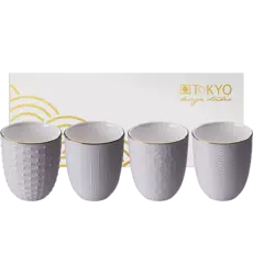 Tokyo Design Studio - Teacup Giftset Nippon White Gold Rim 170ml