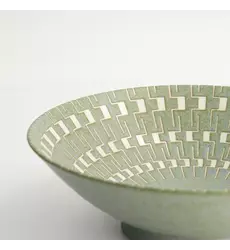 Tokyo Design Studio - Mixed Bowls Ramen 25.4x7.8cm. Green Maze 1600ml 3pcs