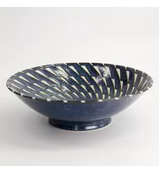 Tokyo Design Studio - Mixed Bowls Ramen 25.4x7.8cm. Blue Hanten 1600ml 3pcs