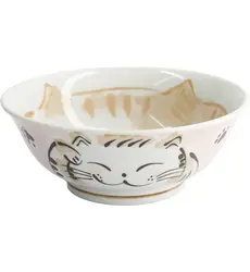 Tokyo Design Studio - Kawaii Ramen Bowl Fuku Cat Neko 20.7x8cmh Pink 1000ml