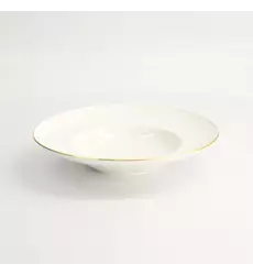 Tokyo Design Studio - Nippon White Gold Rim Deep Plate 21cm Lines 160ml 3pcs