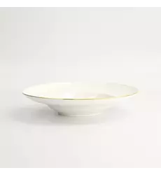 Tokyo Design Studio - Nippon White Gold Rim Deep Plate 21cm Lines 160ml 3pcs