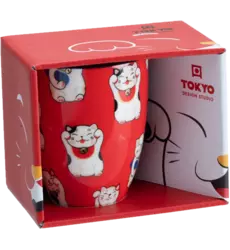 Tokyo Design Studio - Kawaii Mug Giftbox Lucky Cat Red 380ml
