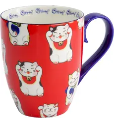 Tokyo Design Studio - Kawaii Mug Giftbox Lucky Cat Red 380ml