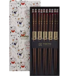 Tokyo Design Studio - Chopsticks Giftset Lucky Cat 5 pair