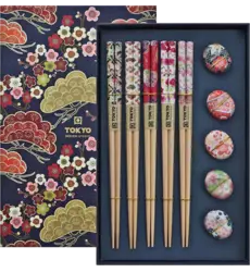 Tokyo Design Studio - Chopsticks Giftset Mix and Rest 5 pair