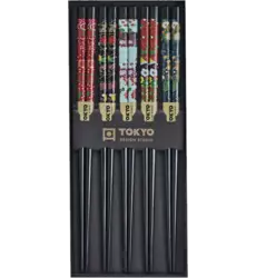 Tokyo Design Studio - Chopsticks Black Flowers 5 pair