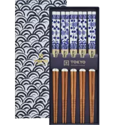 Tokyo Design Studio - Chopsticks Giftset Wave Blue 5 pair
