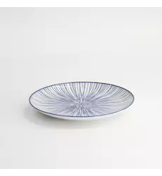 Tokyo Design Studio - Nippon Blue Plate 16x2cm Lines 6pcs