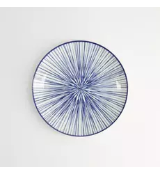 Tokyo Design Studio - Nippon Blue Plate 16x2cm Lines 6pcs