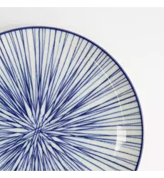 Tokyo Design Studio - Nippon Blue Plate 16x2cm Lines 6pcs