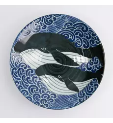 Tokyo Design Studio - Kawaii Mori Plate Whale 21.7x5.3cm 800ml 5pcs