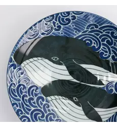 Tokyo Design Studio - Kawaii Mori Plate Whale 21.7x5.3cm 800ml 5pcs
