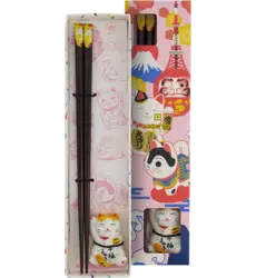Tokyo Design Studio - Chopsticks Giftset and Rest Lucky Cat C