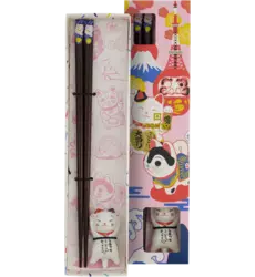Tokyo Design Studio - Chopsticks Giftset and Rest Lucky Cat D