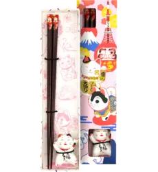 Tokyo Design Studio - Chopsticks Giftset and Rest Lucky Cat E
