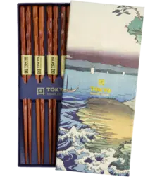 Tokyo Design Studio - Chopstick Twist Giftset - 5 Pair Brown