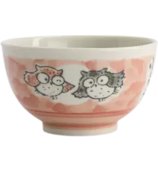Tokyo Design Studio - Kawaii Bowl Rice Owl Pink 400ml