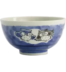 Tokyo Design Studio - Kawaii Bowl Rice Owl Blue 600ml