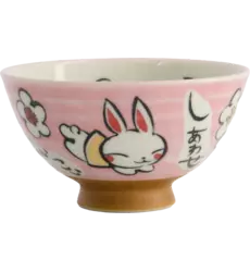 Tokyo Design Studio - Kawaii Bowl Rice Rabbit Pink 300ml